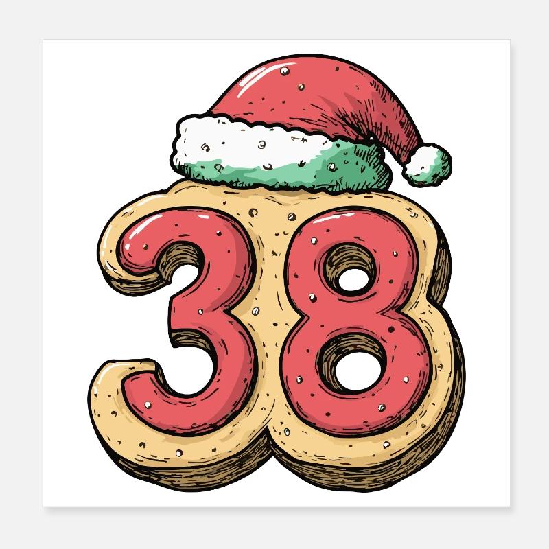 38 Numéro Biscuit Noël Poster 20 x 20 cm