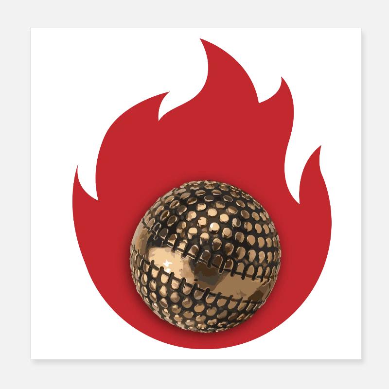 Petanque Fire Poster 20 x 20 cm