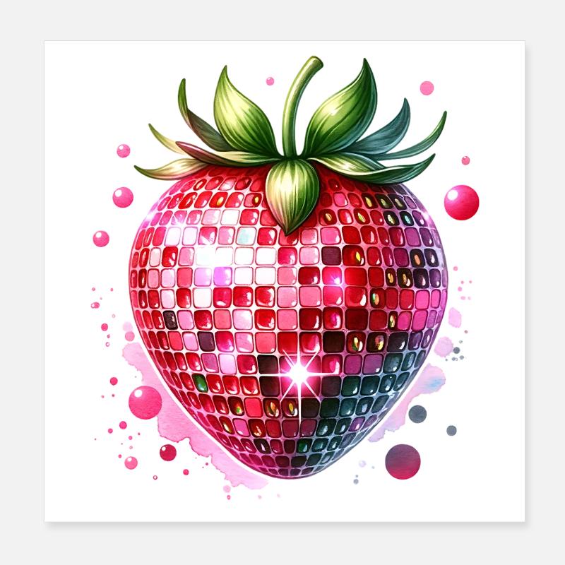 Karneval Kostüm Erdbeer Poster 20x20 cm