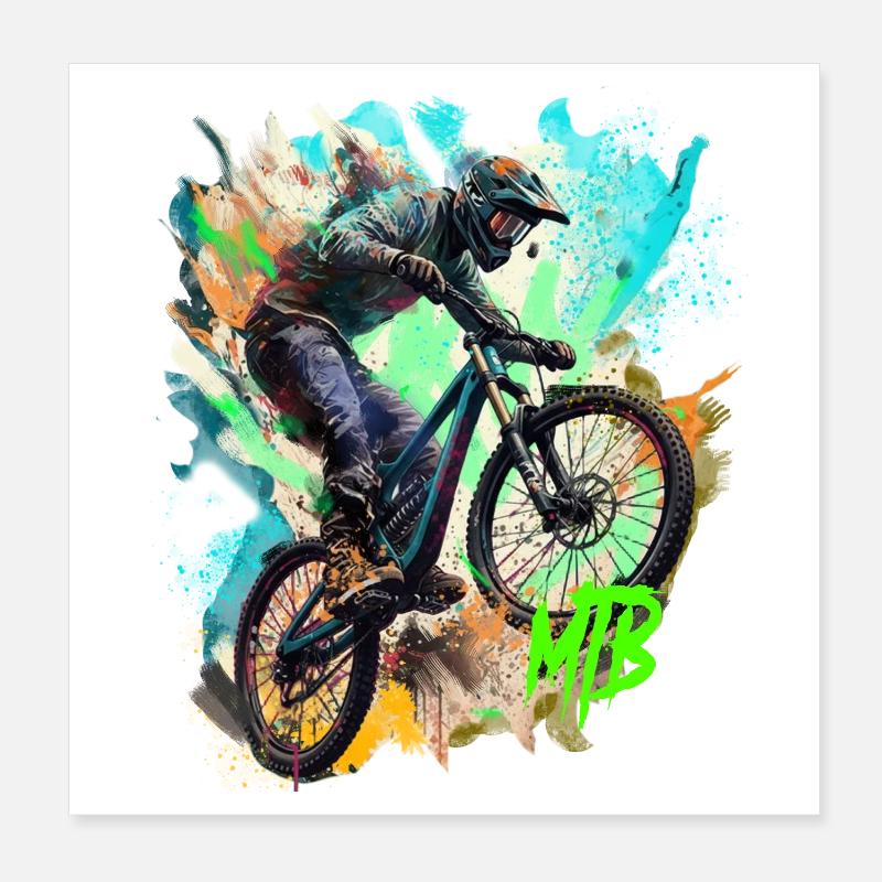 Vélo VTT Poster 20 x 20 cm