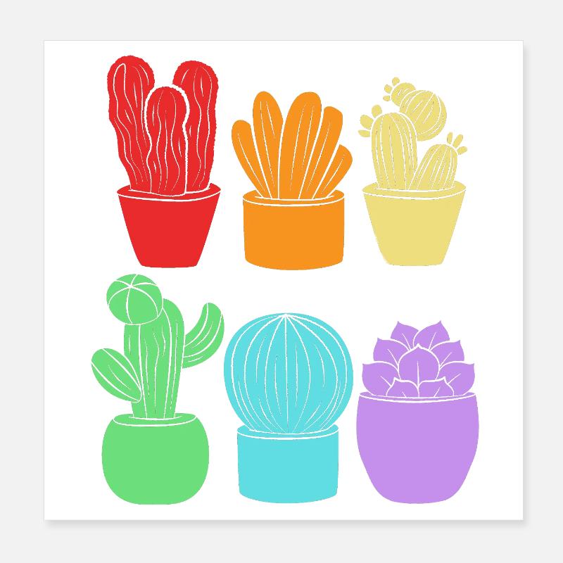 Cactus Plante Cactus Poster 20 x 20 cm