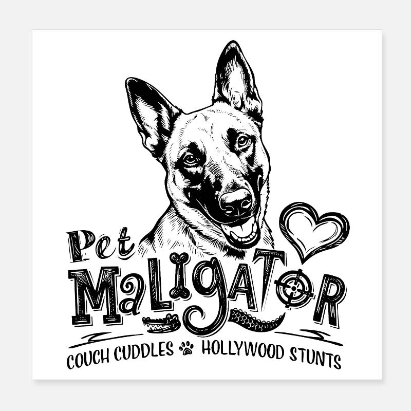 Belgian Malinois - Pet Maligator Poster 8" x 8" (20x20 cm)