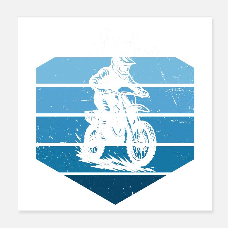 Conception de motocross pleine de caractère Poster 20 x 20 cm