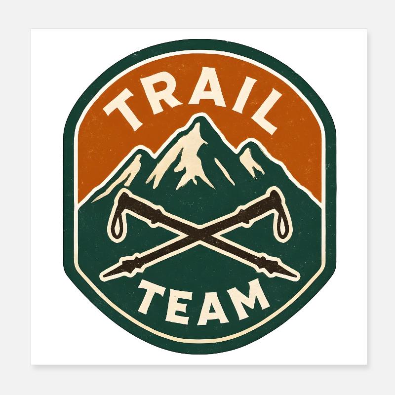 Trail Team Mountain Patch Poster 20x20 cm