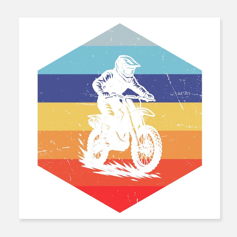 Clear Motocross Message Poster 8" x 8" (20x20 cm)