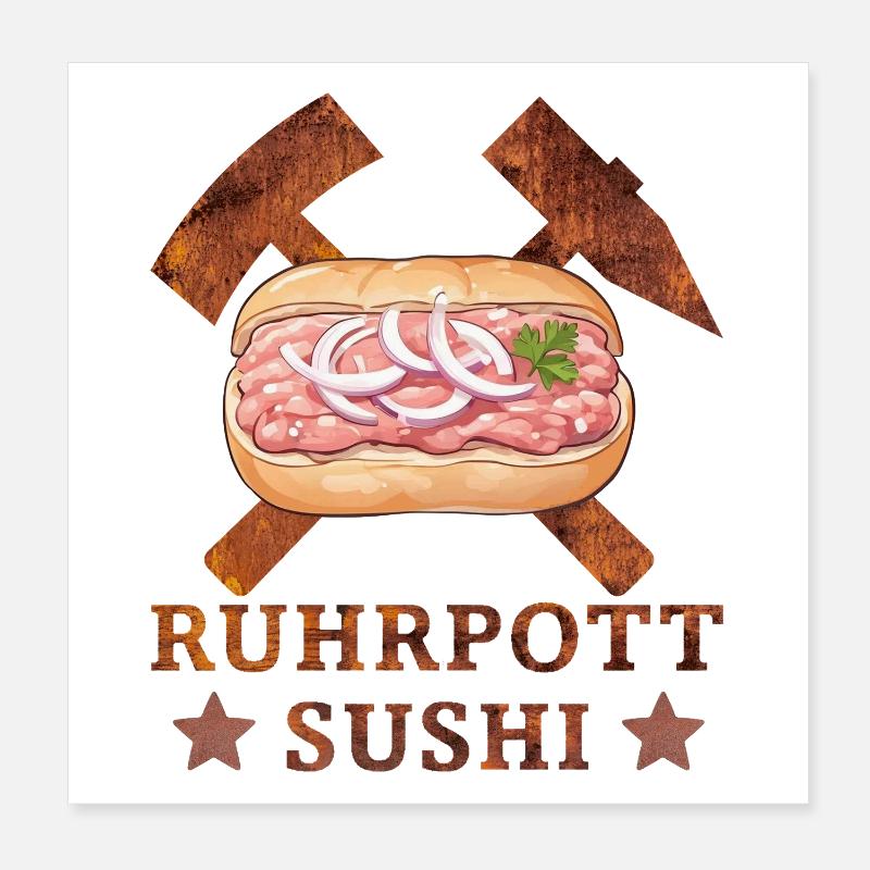 Ruhrpott Sushi Poster 20x20 cm