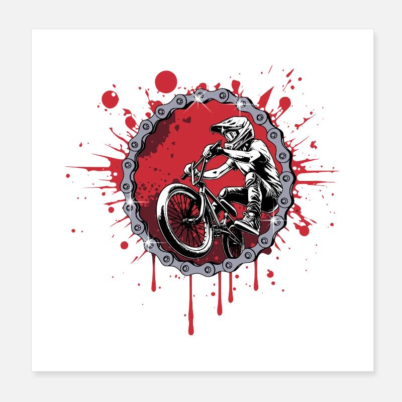 Saut BMX à travers une chaîne Poster 20 x 20 cm