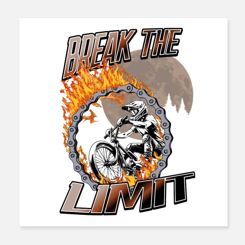 BMX Break the Limit Feuer Poster 20x20 cm