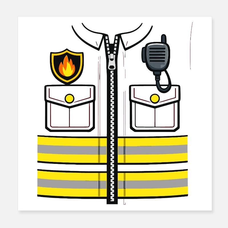 Firefighter Costume Replacement Funny Gift Poster 8" x 8" (20x20 cm)