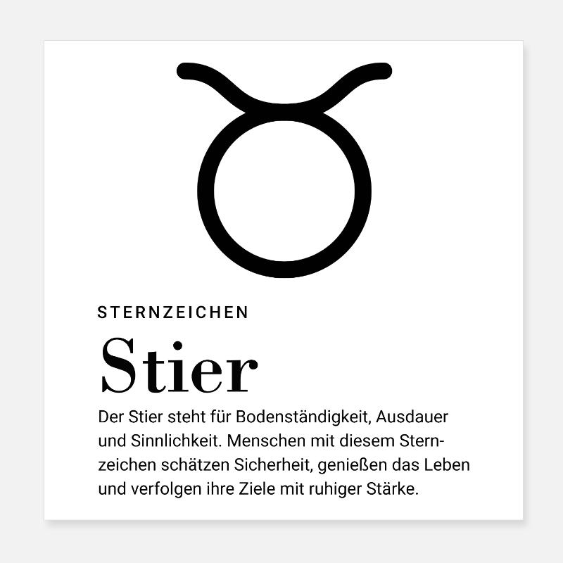 Sternzeichen Stier Poster 20x20 cm