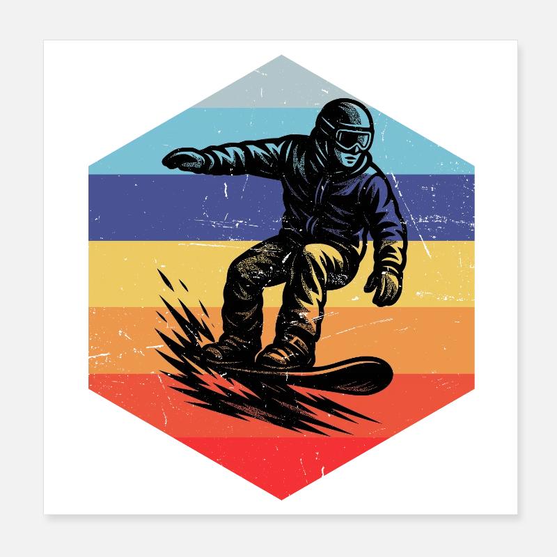 Simple snowboard idea for snowboard Poster 8" x 8" (20x20 cm)
