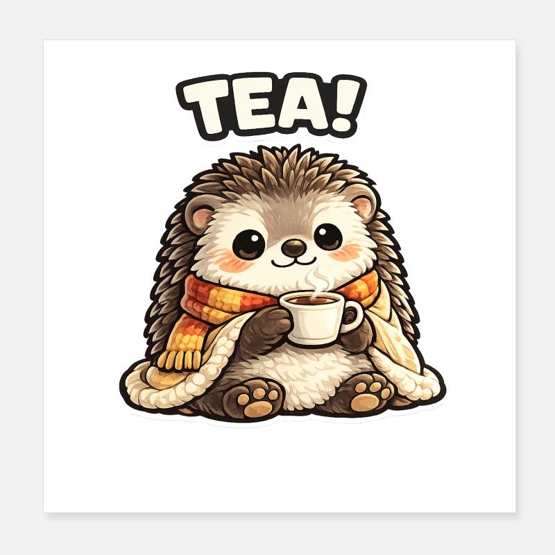 H Hedgehog Tee Time Cozy Poster 20x20 cm