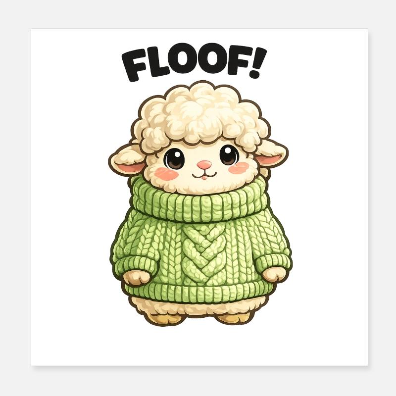 Design de pull mouton câlin Poster 20 x 20 cm