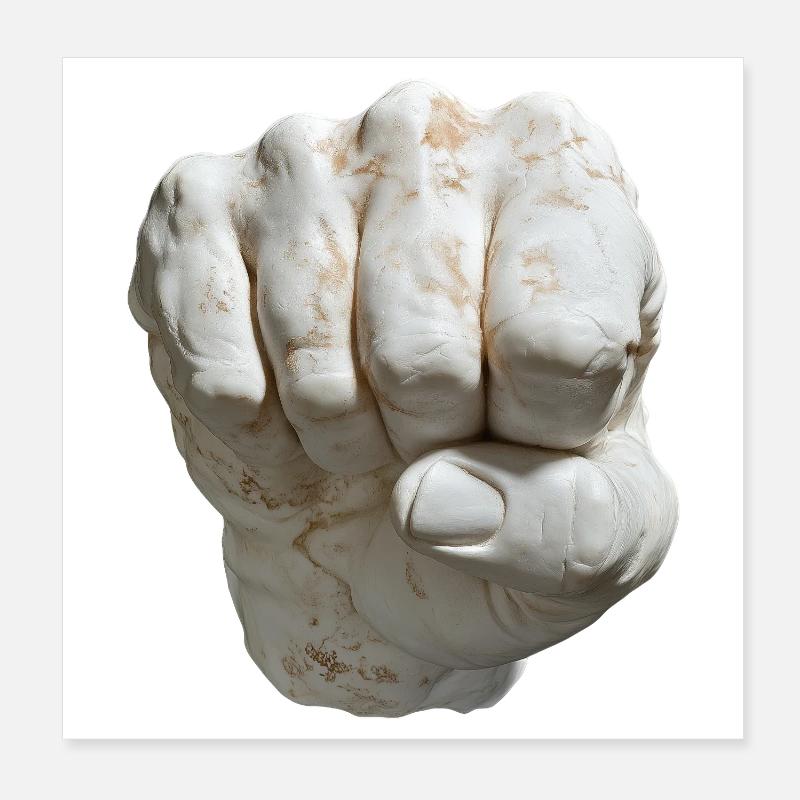 Look de marbre à poing fixe Poster 20 x 20 cm