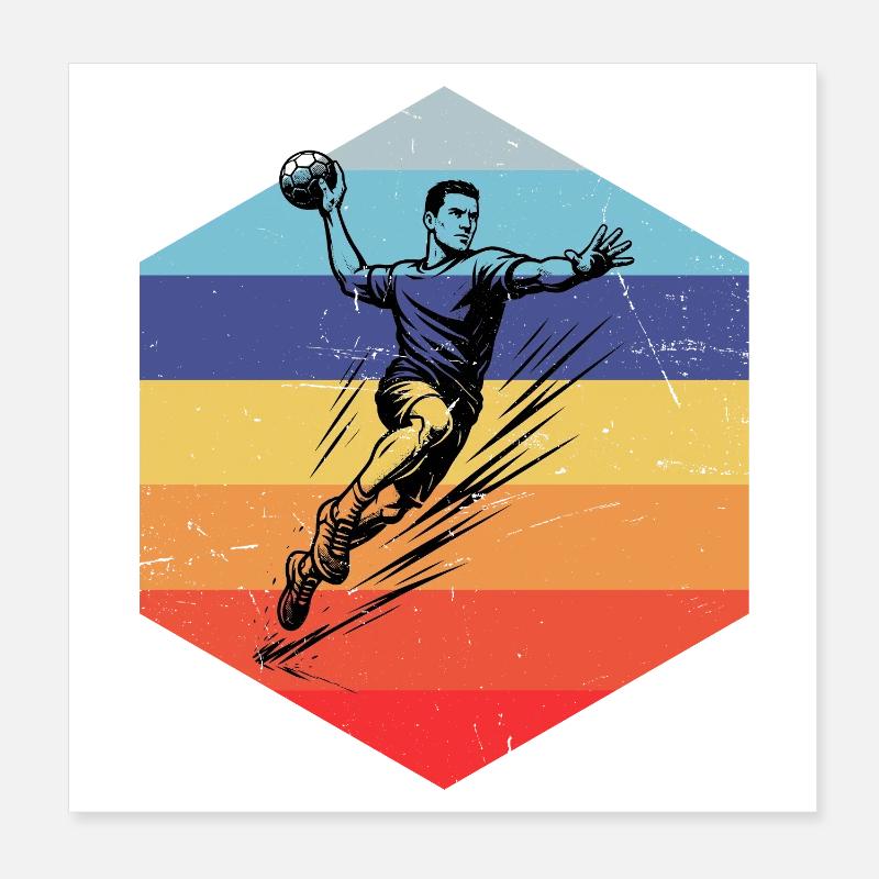 En résumé, handball masculin Poster 20 x 20 cm