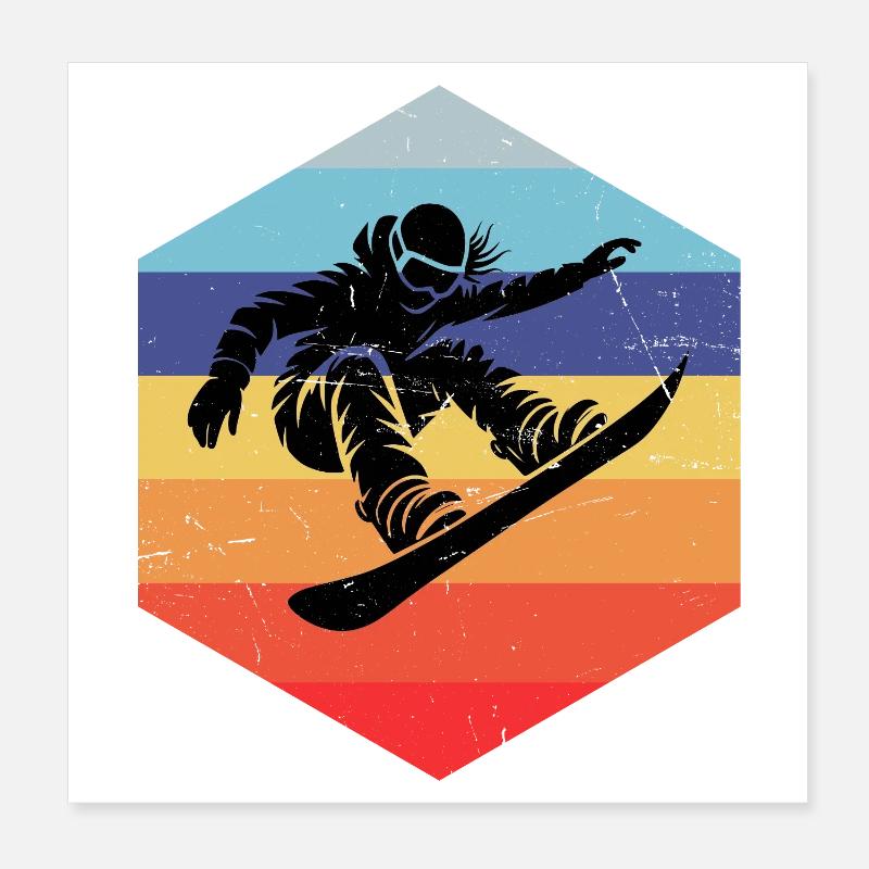 Snowboard Love Clear Cherche du snowboard pour Poster 20 x 20 cm
