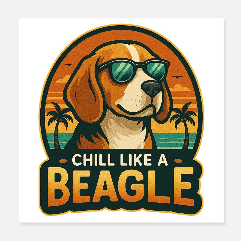 Détendez-vous comme un beagle Poster 20 x 20 cm