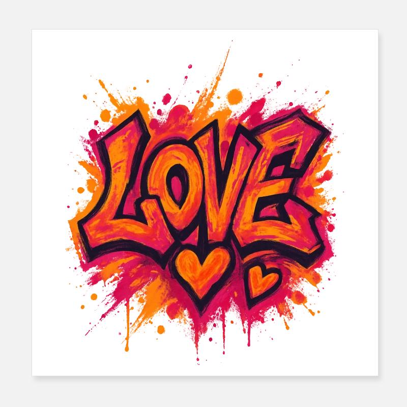 Love - Heart - Valentine's Day - Wedding Poster 8" x 8" (20x20 cm)