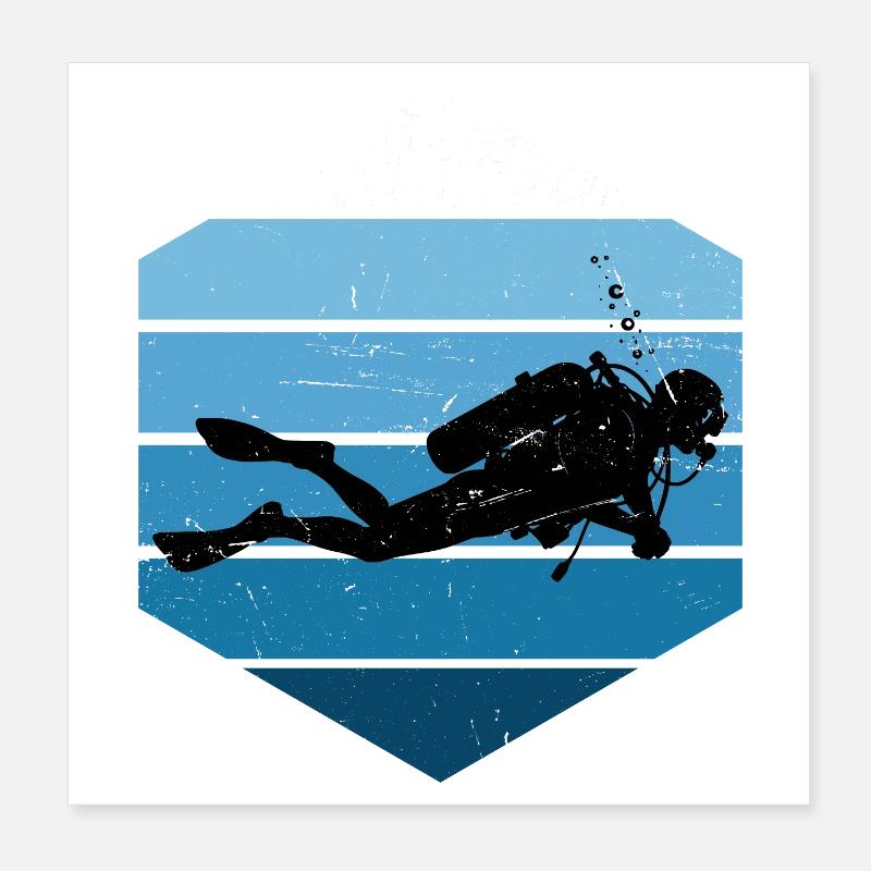 Concentration pure de plongée Poster 20 x 20 cm