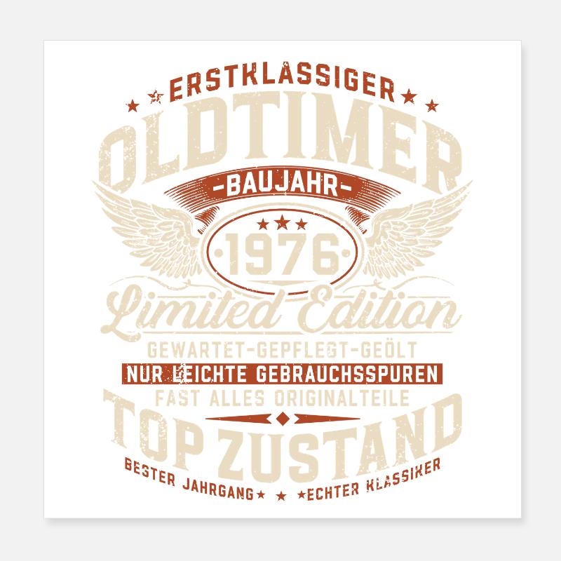 50. Geburtstag 1976 Oldtimer Geschenk Retro Poster 20x20 cm