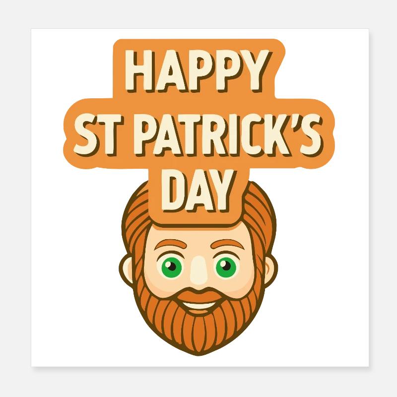 St. Patrick's Day Smile Cartoon Poster 20x20 cm