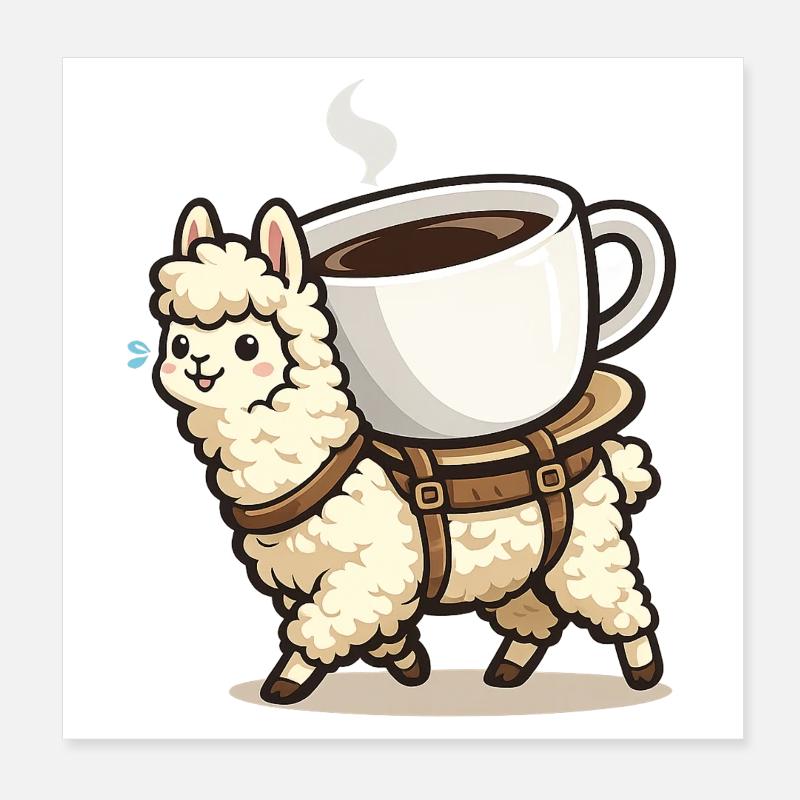 Kaffee Llama Trage-Design Poster 20x20 cm