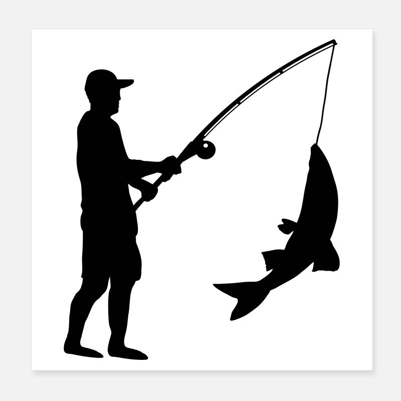 Angeln Angler Poster 20x20 cm