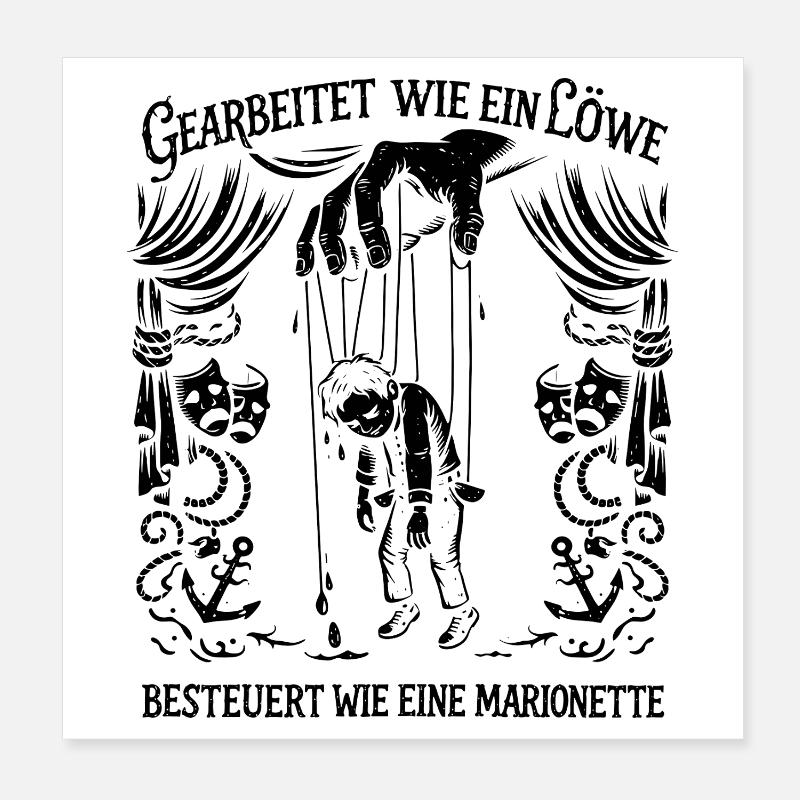 Travaillait comme un lion, Poster 20 x 20 cm