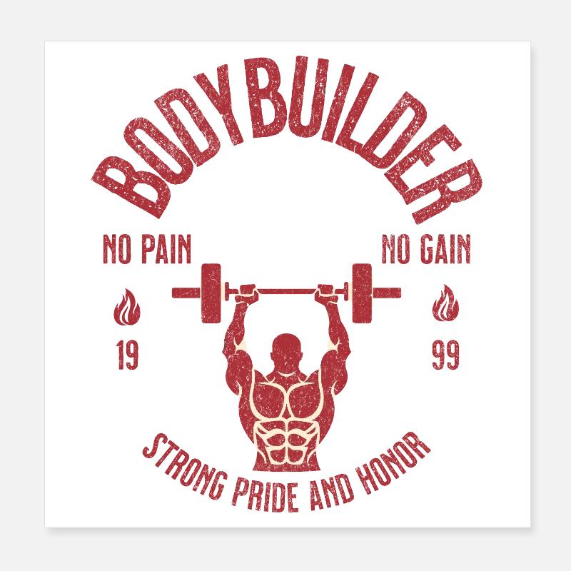 Mode de vie de bodybuilder – Force et puissance musculaire Poster 20 x 20 cm