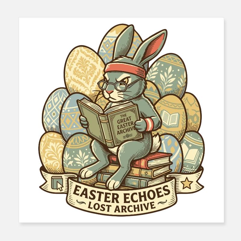 Archiviste du lapin de Pâques Poster 20 x 20 cm