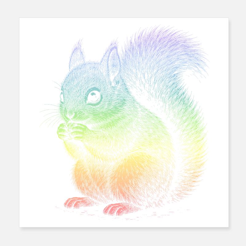Squirrel Poster 8" x 8" (20x20 cm)