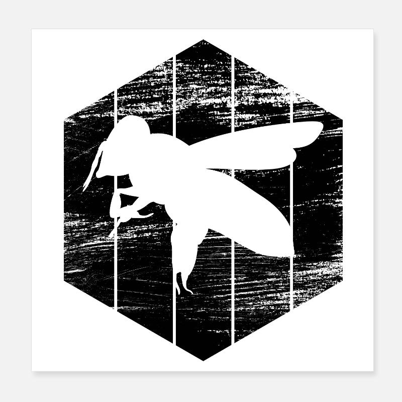 Bee sketch Poster 8" x 8" (20x20 cm)