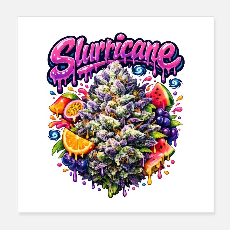 Slurricane Tropical Graffiti Print Poster 8" x 8" (20x20 cm)