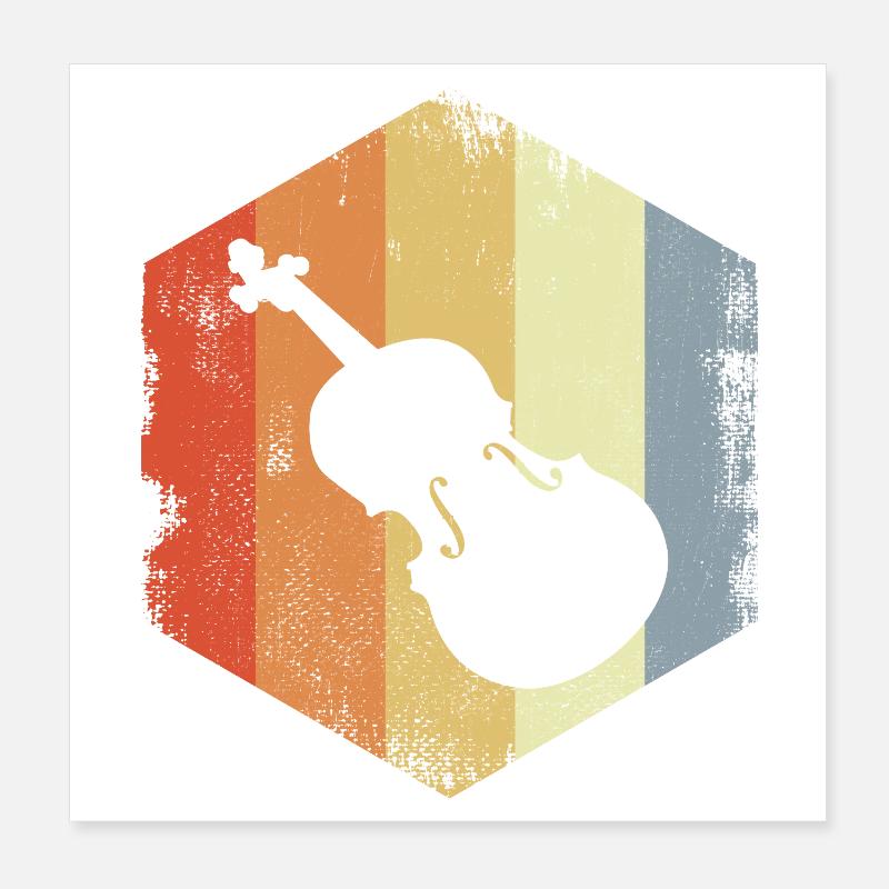 Dessin vintage de violon Poster 20 x 20 cm