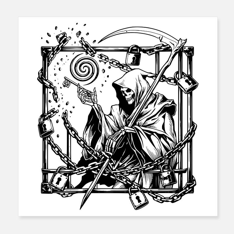 The Key Was Always Yours gotisches dunkles Kunsthemd Poster 20x20 cm