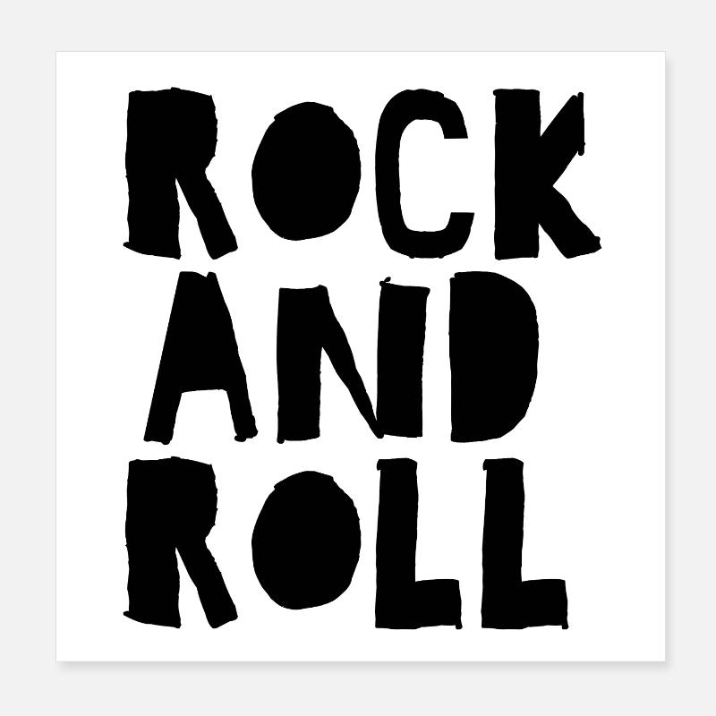 Rock'n'Roll-Logo mit Distressed Poster 20x20 cm