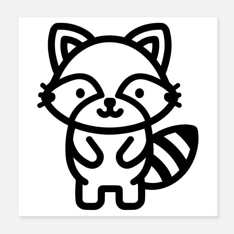Waschbär Poster 20x20 cm