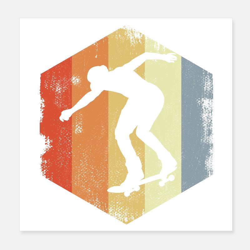 Skateboarder Oldschool Poster 20 x 20 cm