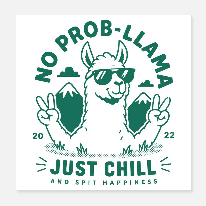 Lama de méditation Llamaste Poster 20 x 20 cm