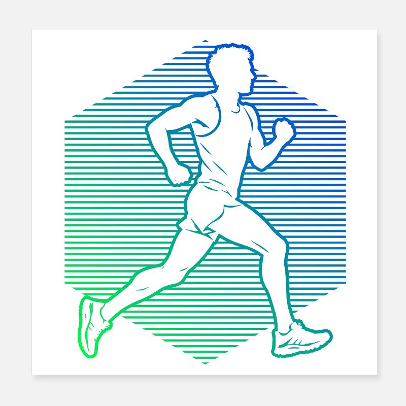 Gift idea for the marathon runner with running Poster 8" x 8" (20x20 cm)