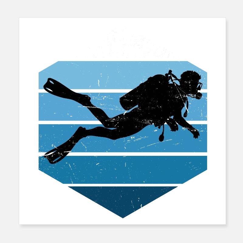 Scuba Diving Gift Idea for Underwater Adventures Poster 8" x 8" (20x20 cm)