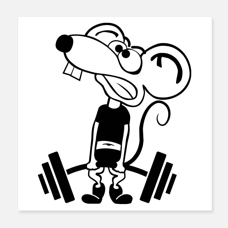 Pump Maus kontur 2c Poster 20x20 cm