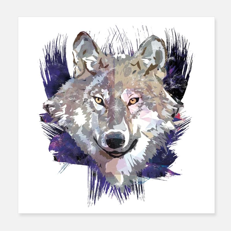 Wolf | Animal | Grey Wolf Poster 8" x 8" (20x20 cm)
