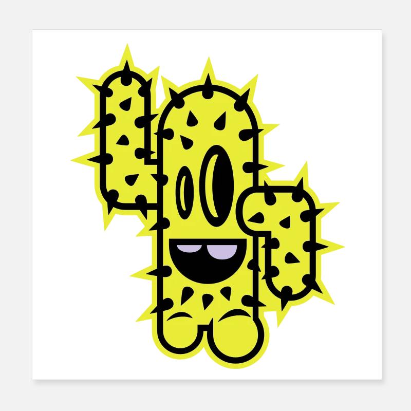 kaktus high five comic Poster 20x20 cm