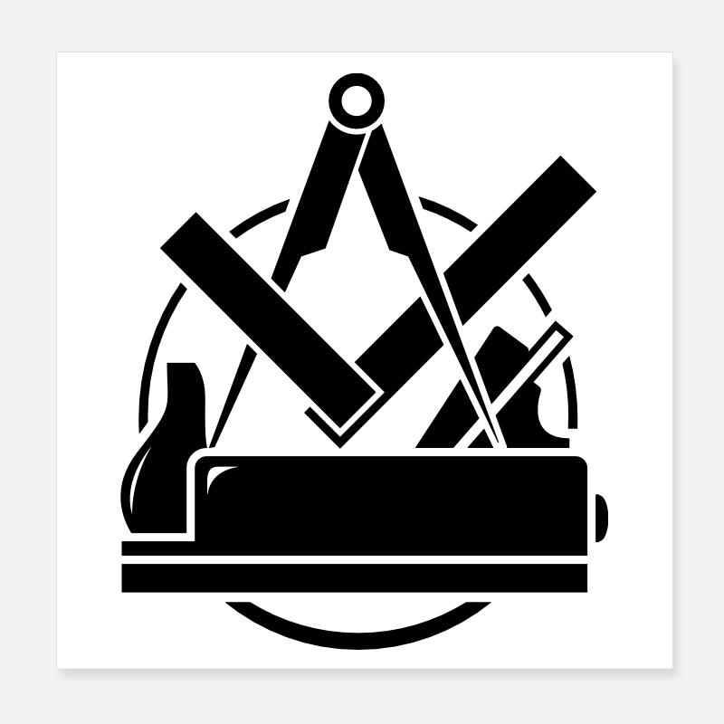 Carpenter emblem, Carpenter Logo Poster 8" x 8" (20x20 cm)
