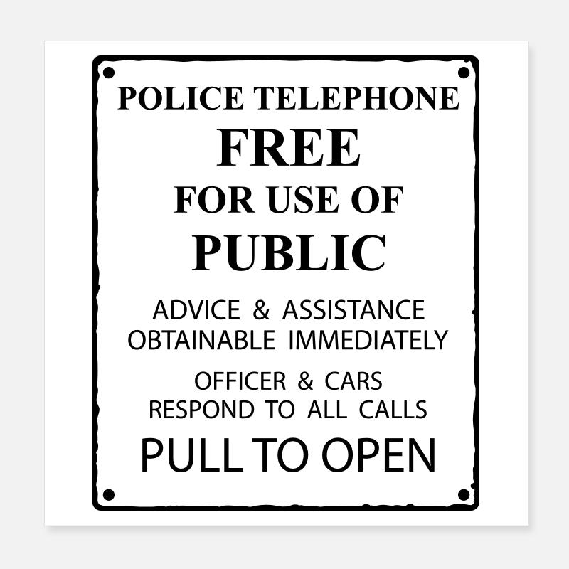 texte de la zone de police Poster 20 x 20 cm
