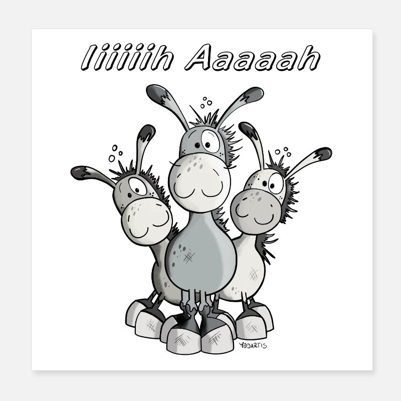Esel Trio Poster 20x20 cm