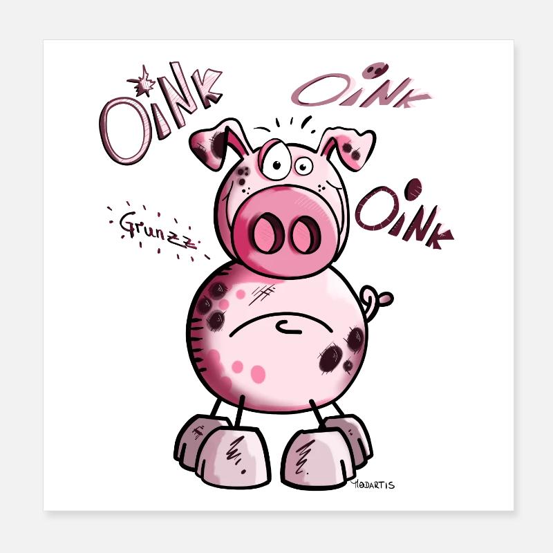 Rosa Maiale Poster 20x20 cm