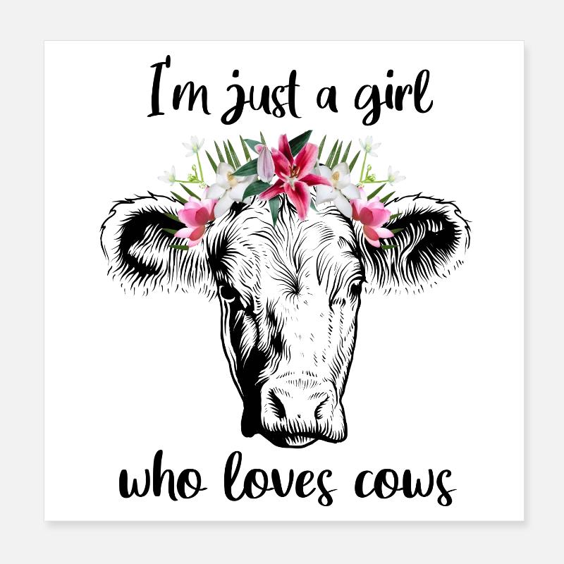 Fille de vache Poster 20 x 20 cm
