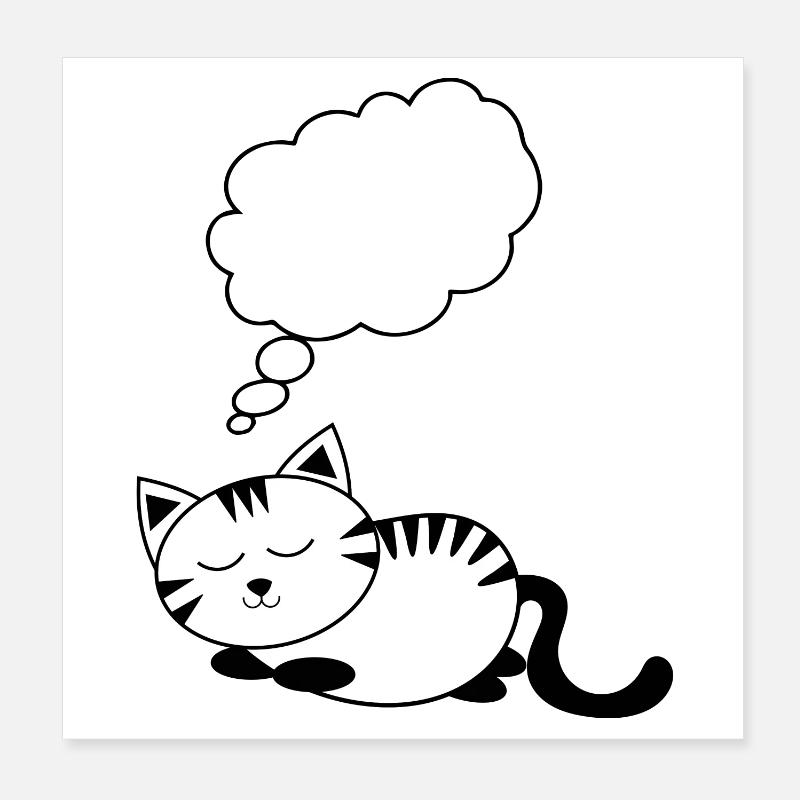 Katze KätzchenTier Comic personalisierbar Geschenk Poster 20x20 cm